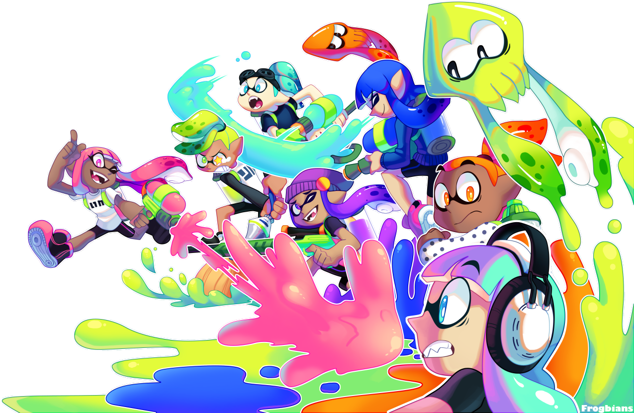 Click To Expand - Pokemon Splatoon Art (1280x858), Png Download