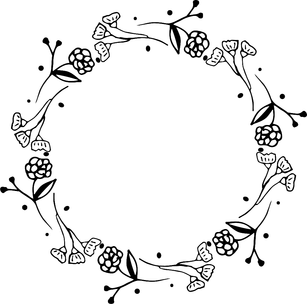 Creative Wreath Free Buckle Black And White Wreath - Wreath (1024x1014), Png Download