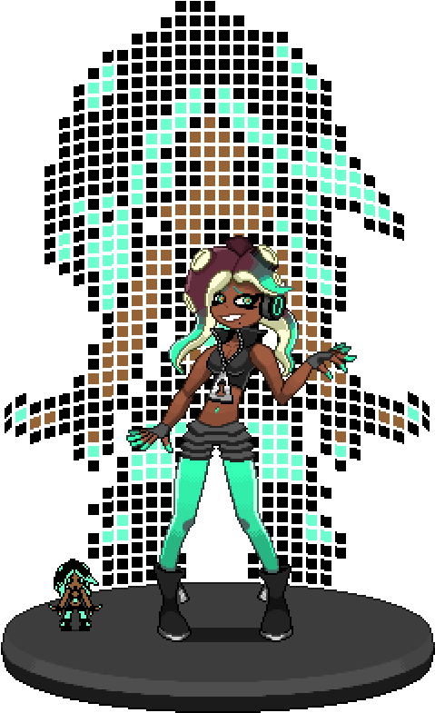 Author Comments - Marina Splatoon Pixel Art (502x786), Png Download