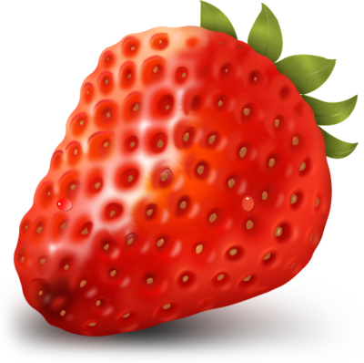 Strawberry Psd - Real Fruits (400x398), Png Download