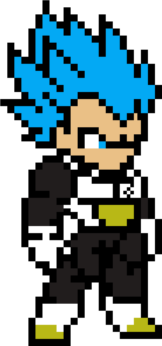 Super Saiyan Blue Vegeta Pixel Art Dragon Ball Free Transparent PNG