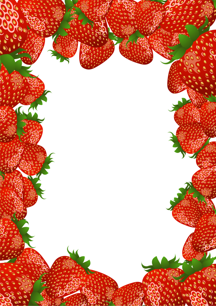 Strawberry Png, Strawberry Clipart, Borders And Frames, - Strawberries Frame Png (724x1024), Png Download