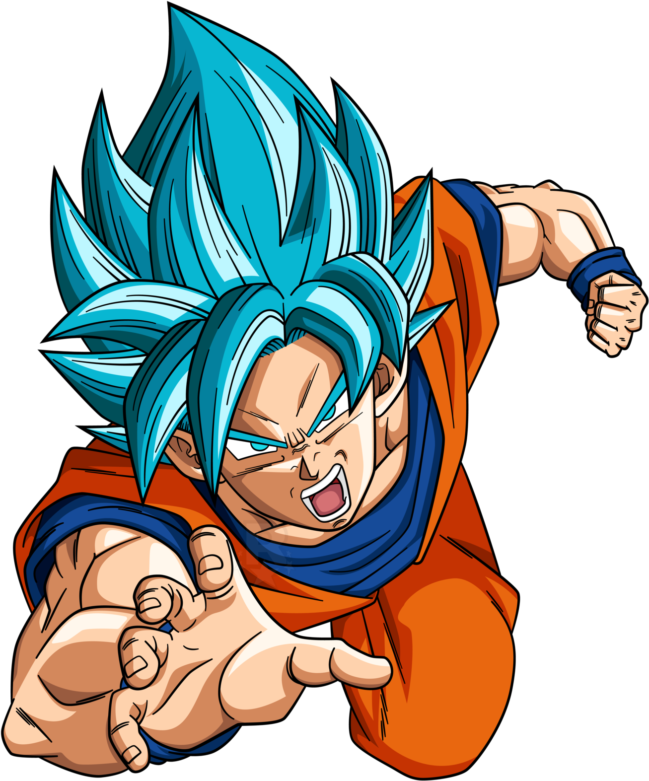 Super Saiyan Blue Goku 3 By Righteousaj-dak9lex - Goku Super Ssj Blue (1600x1600), Png Download