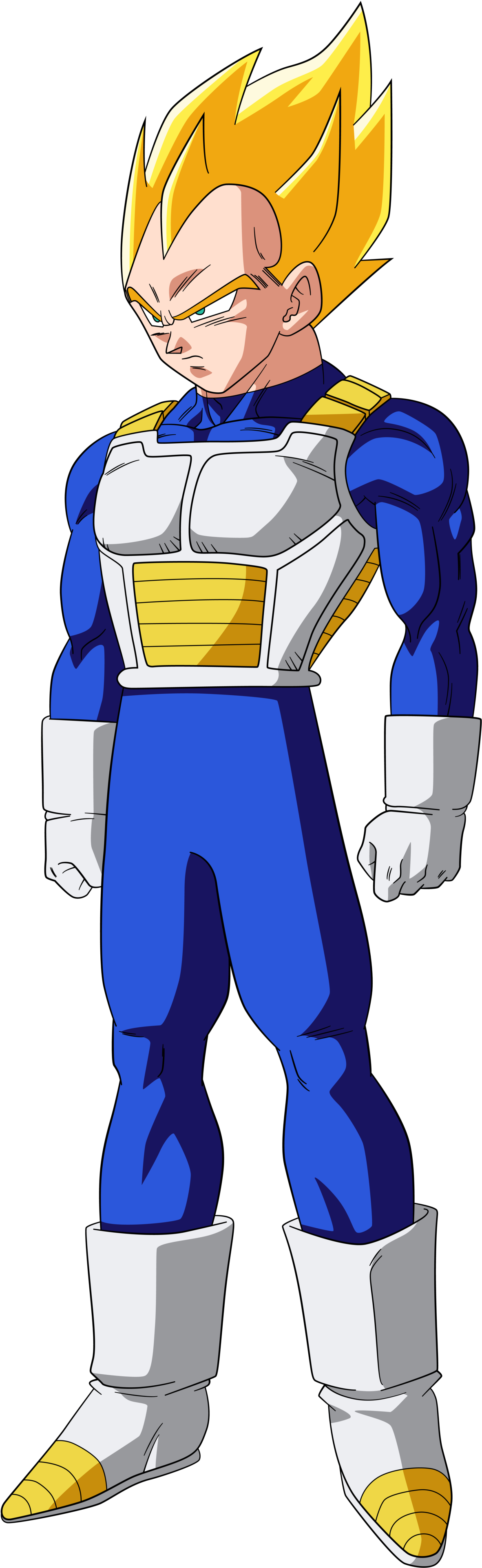 Dragon Ball Clipart Super Saiyan - Vegeta Whis Battle Suit (1280x3909), Png Download