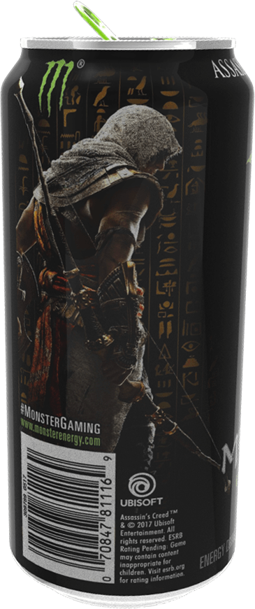 No Caption Provided - Monster Energy Assassin's Creed Origins (365x871), Png Download