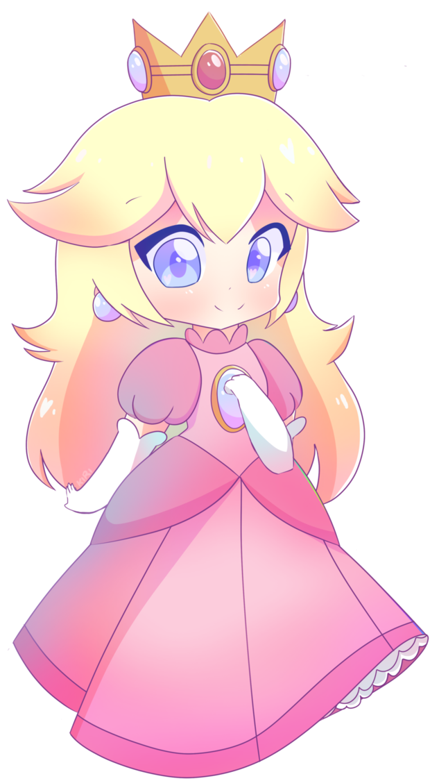 Chibi Princess Peach By Xkirikittyx On Deviantart - Adorable Chibi Princess Peach (686x1164), Png Download