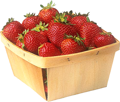 Fruits Printable - Vintage Stock - Scrapbooking - Scrap - Strawberry In A Basket (496x419), Png Download