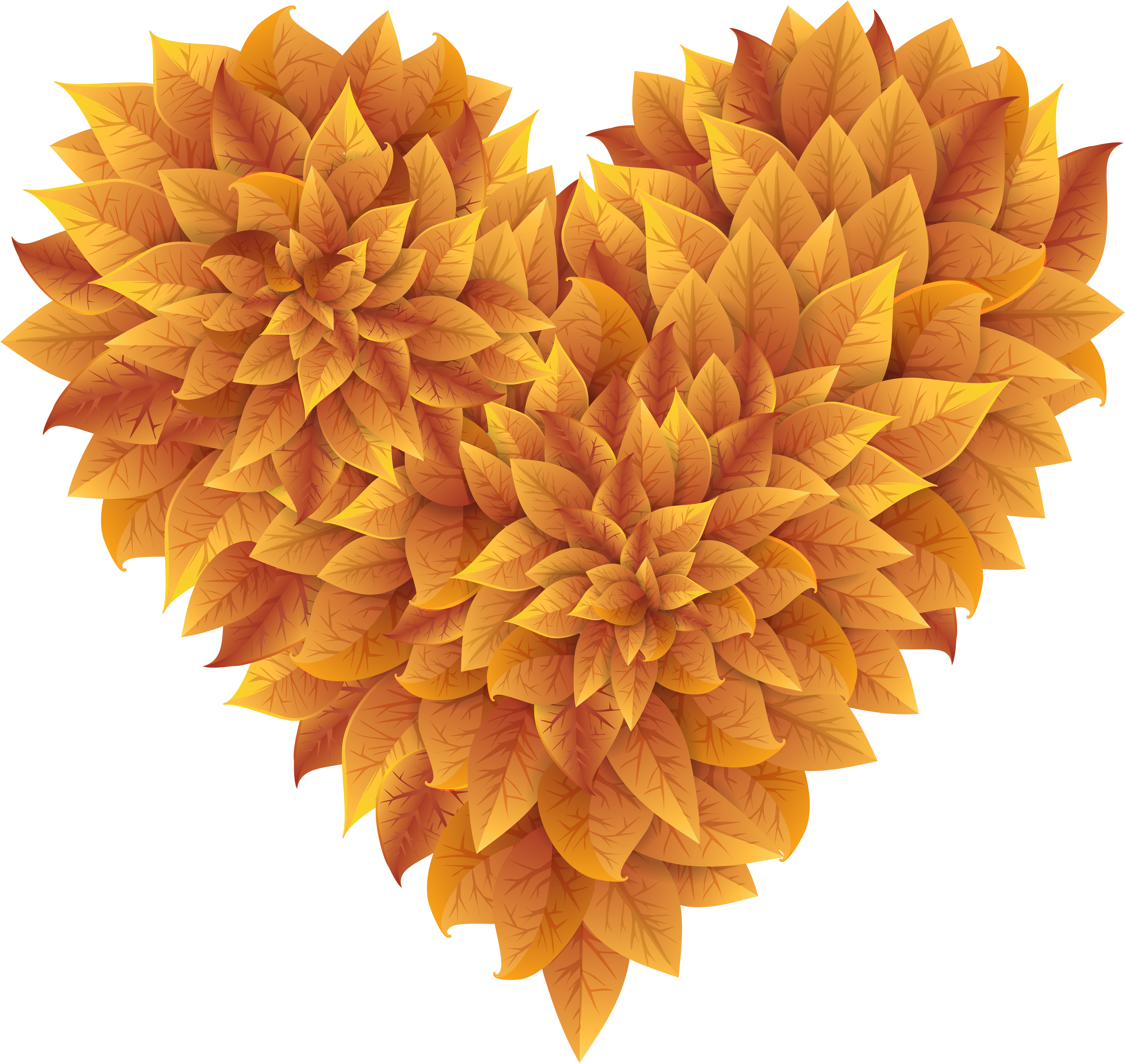 28 Collection Of Fall Leaves Heart Clipart High Quality (4500x4256), Png Download