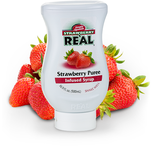 Ind Strawberry 1 - Strawberry Puree Infused Syrup, Real - 16.9 Fl Oz Bottle (500x500), Png Download