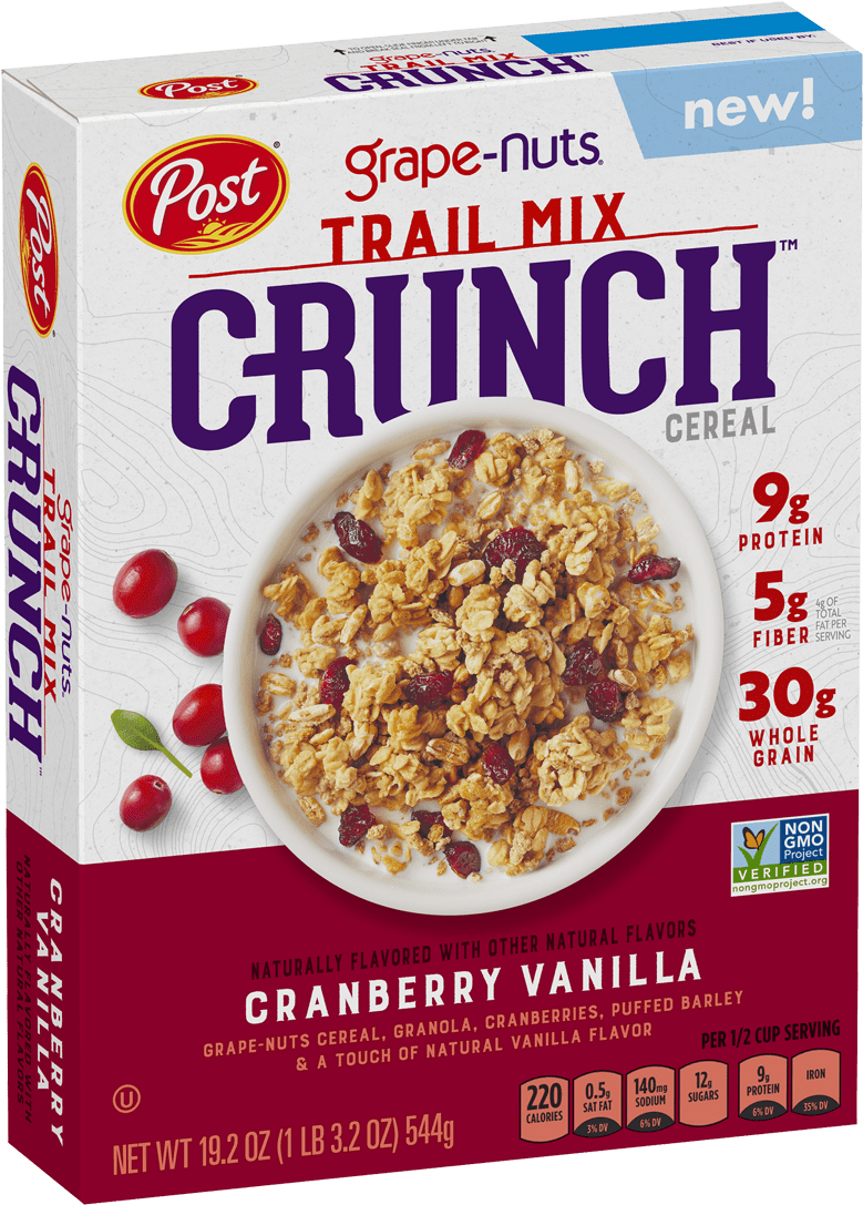 Box Of Grape-nuts Trail Mix Crunch - Grape Nuts (800x1283), Png Download