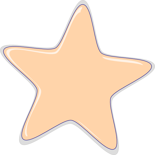 Peach Clipart Star - Peach Star (594x595), Png Download