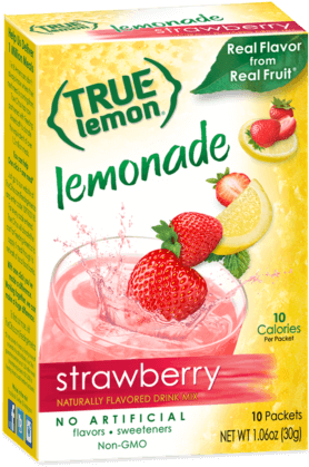 True Lemon Strawberry Lemonade Box - True Lemon Raspberry Lemonade (350x500), Png Download