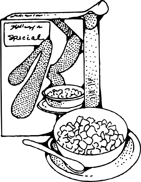 Cereal And Milk Clip Art Free Vector - Cereal Clip Art (462x594), Png Download