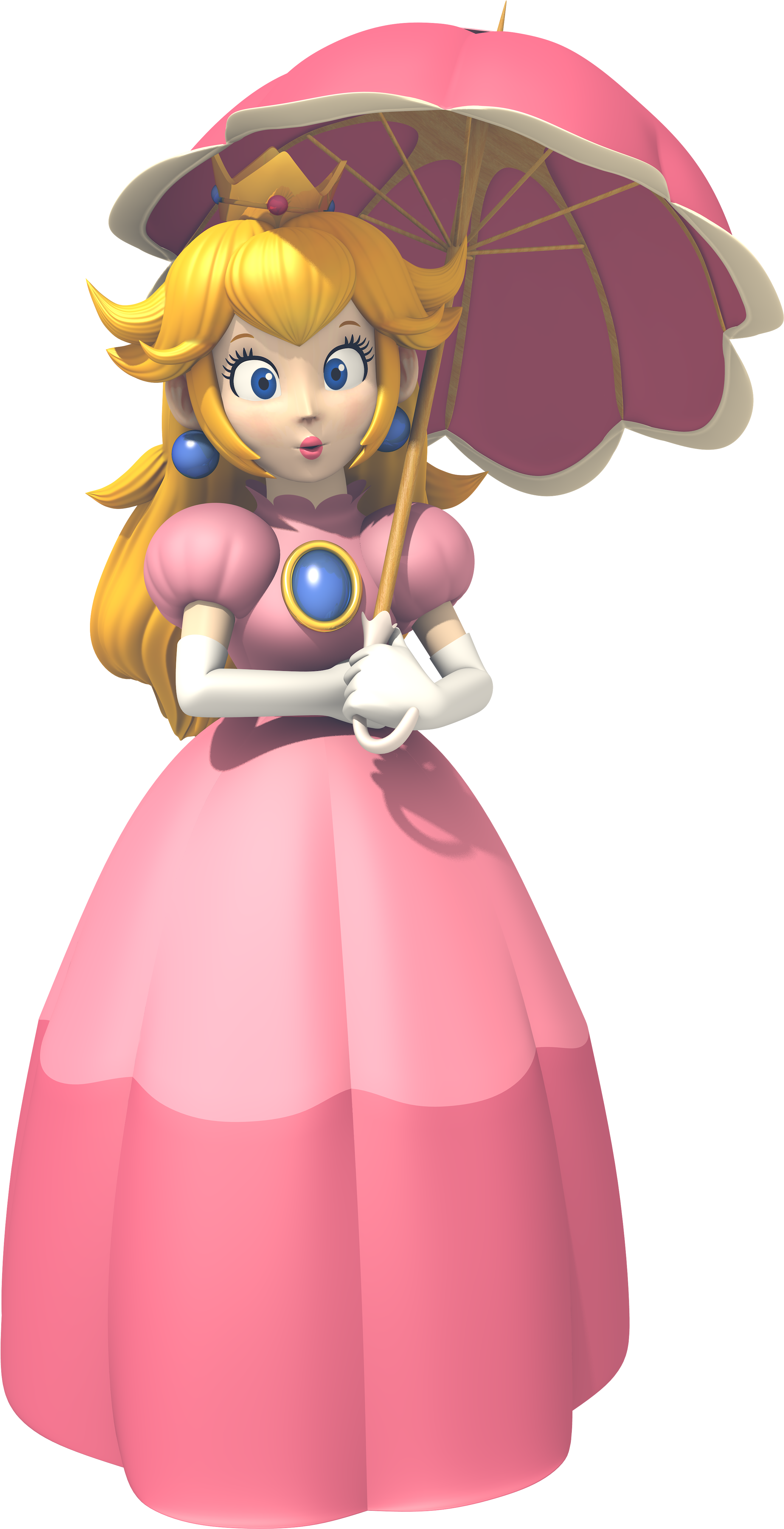 Princess Peach Clipart Umbrella - Princess Peach With Umbrella (2814x5250), Png Download