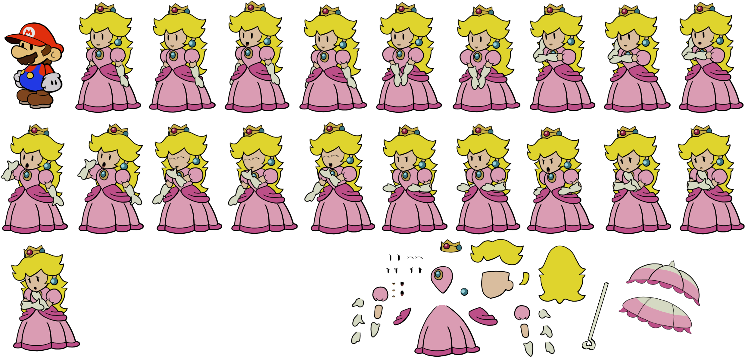 Click For Full Sized Image Princess Peach - Princess Peach Paper Mario (2493x1234), Png Download