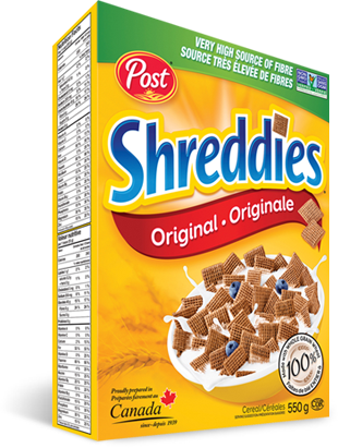 Box Of Shreddies Banana Bread Flavour Box Of Shreddies - Post Shreddies Cereal (310x411), Png Download
