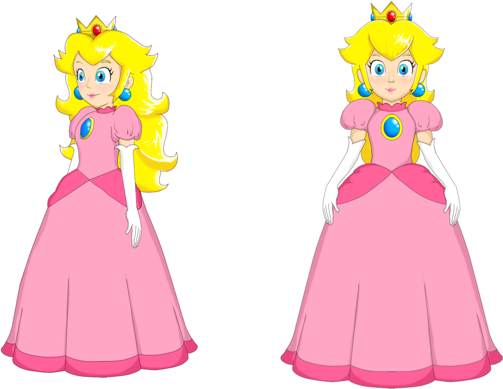 Princess Peach Clipart Animated - Princess Peach Facing Forward (1020x783), Png Download