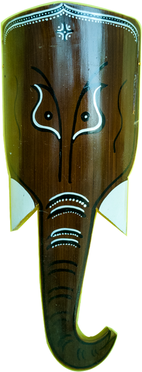 Dark Brown Bamboo Elephant Head - 7 Sister Crafts (1000x1000), Png Download