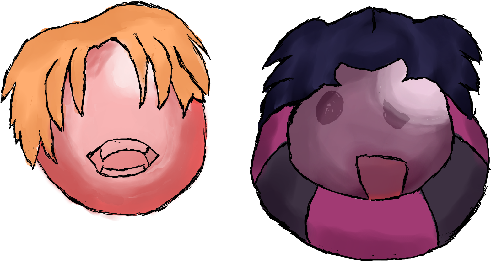 Ocand His Friend Brought A Big Black Tentacle Marble - Cartoon (2576x1932), Png Download