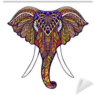 Elephant Head Colored Wall Mural - Mandalas Coloreadas De Animales (400x400), Png Download