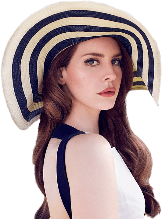 Lana Del Rey Striped Hat - Lana Del Rey Png (600x747), Png Download