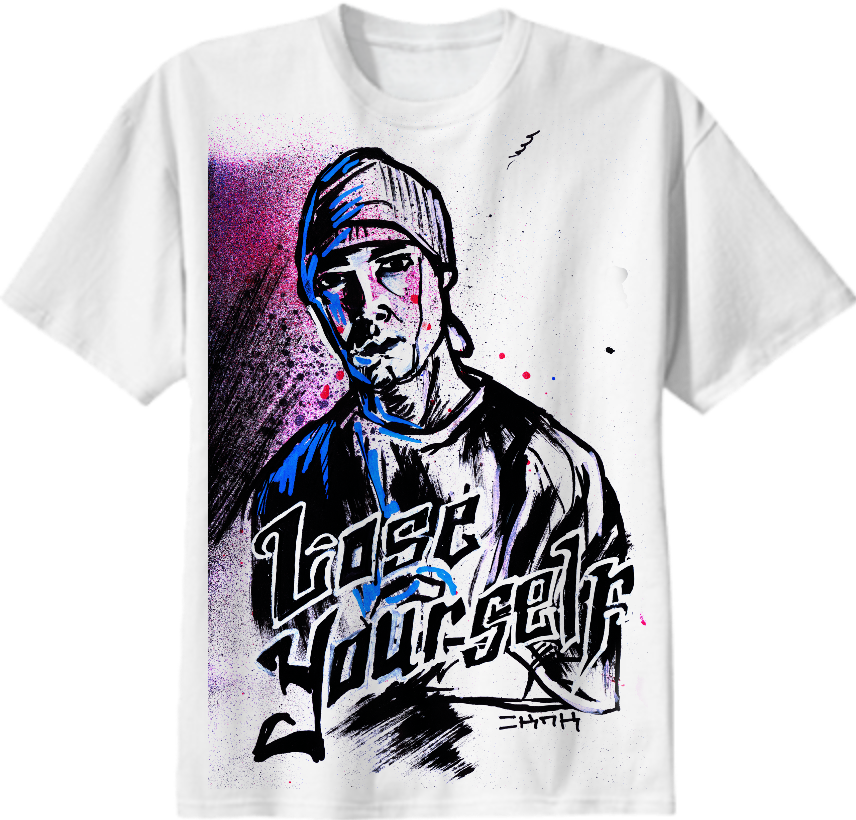 Shop Eminem Lose Yourself Cotton T-shirt By Sketchnkustom - White T Shirt (856x820), Png Download