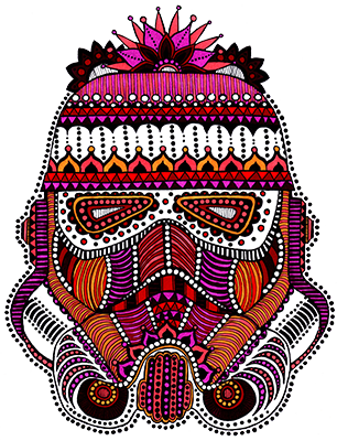 Star Wars Sugar Skull - Skull Pop Art Png (306x400), Png Download