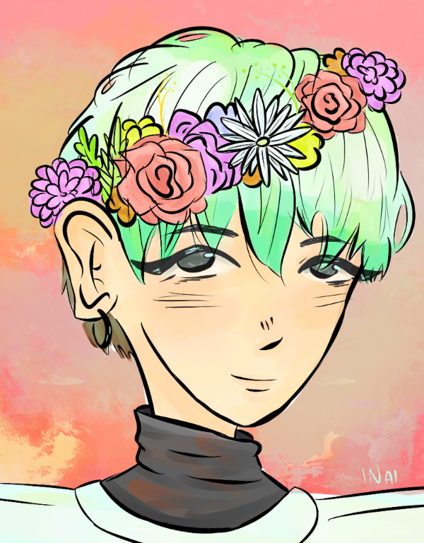 Suga Flower Crown - Cartoon (600x768), Png Download