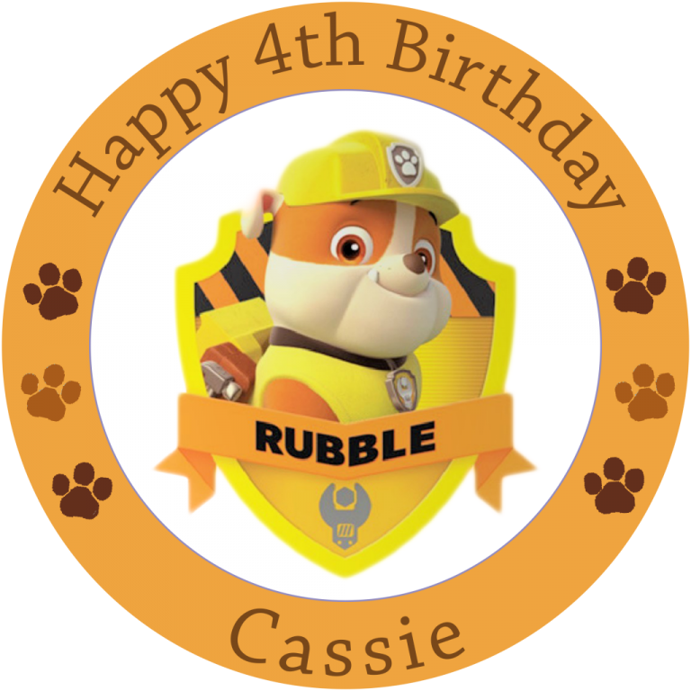 Paw Patrol Rubble - Paw Patrol Characters Rubble (768x768), Png Download