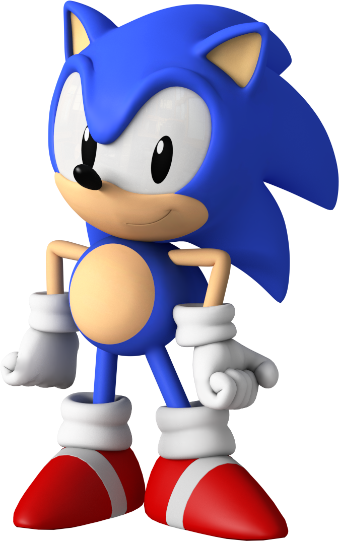 Classic Sonic By Mintenndo - Classic Mario And Sonic (673x1074), Png Download