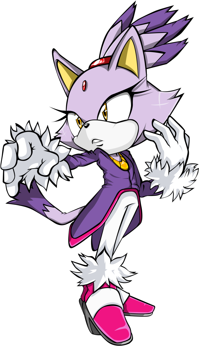 Cat Sonic The Hedgehog Sonic Forces Drawing Yuko Omori - Blaze The Cat Transparent (1024x1425), Png Download