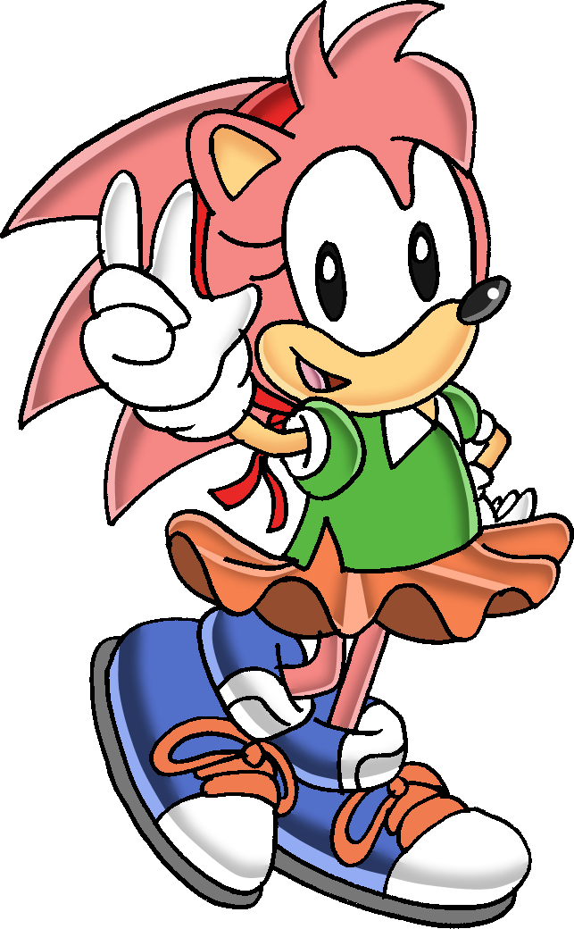 Classic Amy Rose - Sonic Amy Rose Classic (643x1040), Png Download