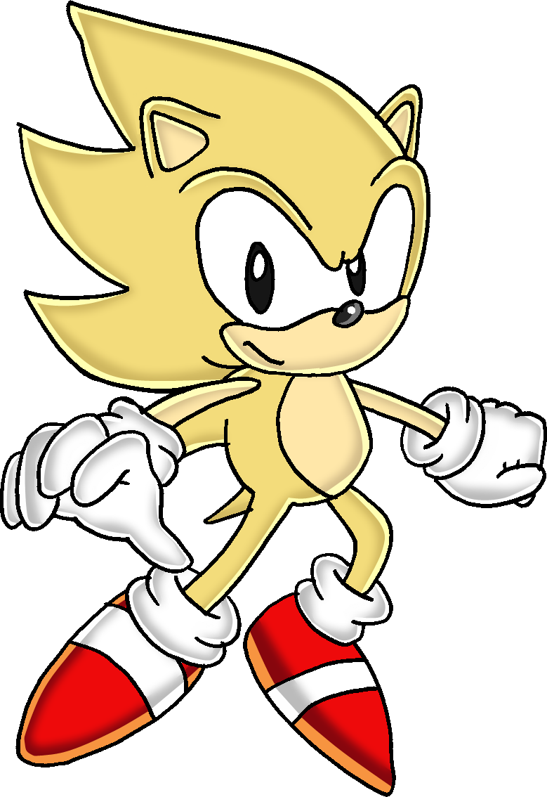 Sonic The Hedgehog Clipart Super Sonic - Classic Super Sonic The Hedgehog (779x1134), Png Download