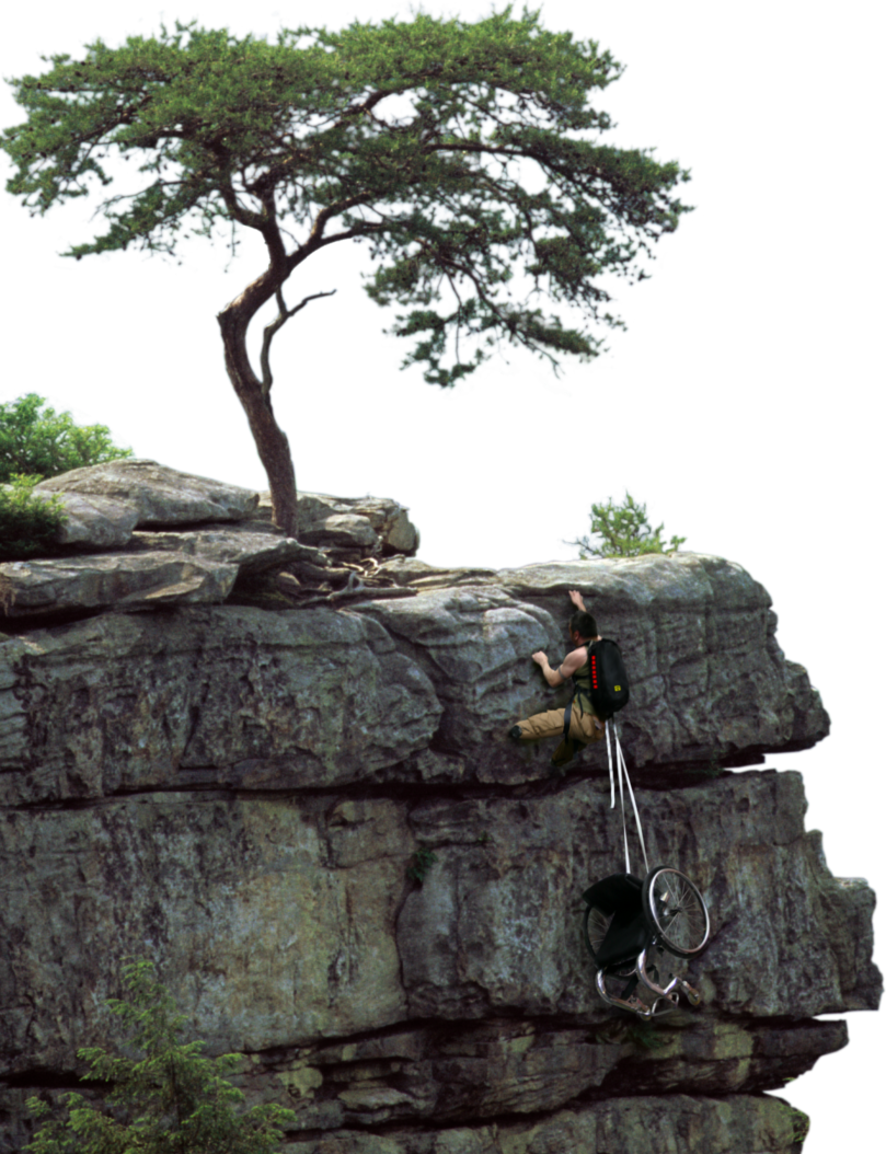 Disabled Man Climbing A Cliff - Synthesis:weave By Deane Saunders-stowe (809x1054), Png Download
