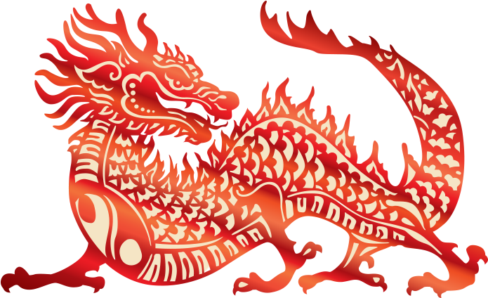 Encapsulated With The Prestigious Ngc Acab Red Dragon - Red Chinese Dragon Png (700x431), Png Download