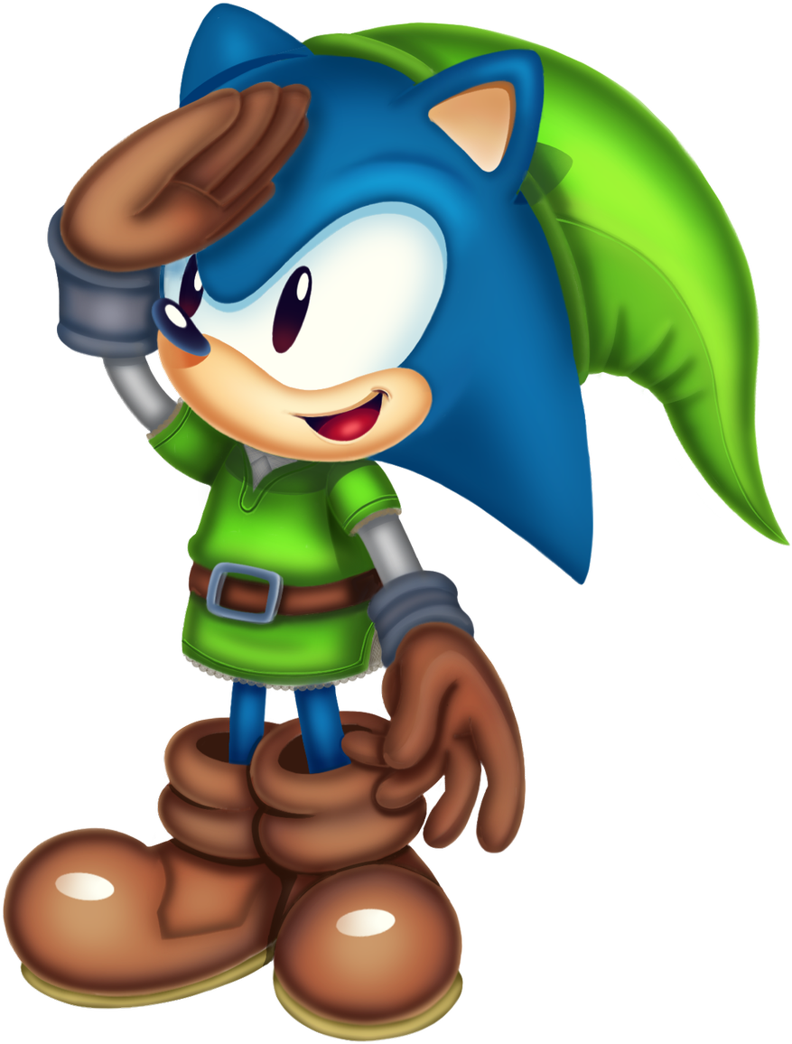 Clarissa On Twitter - Dressed Link Sonic (975x1200), Png Download