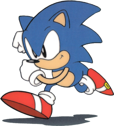Sonic The Hedgehogs Gameworld , - Classic Sonic The Hedgehog Running (454x509), Png Download