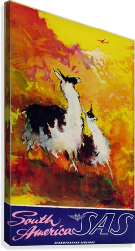 Scandinavian Airlines South America By Sas Original - Poster: South America, 17x11in. (275x511), Png Download