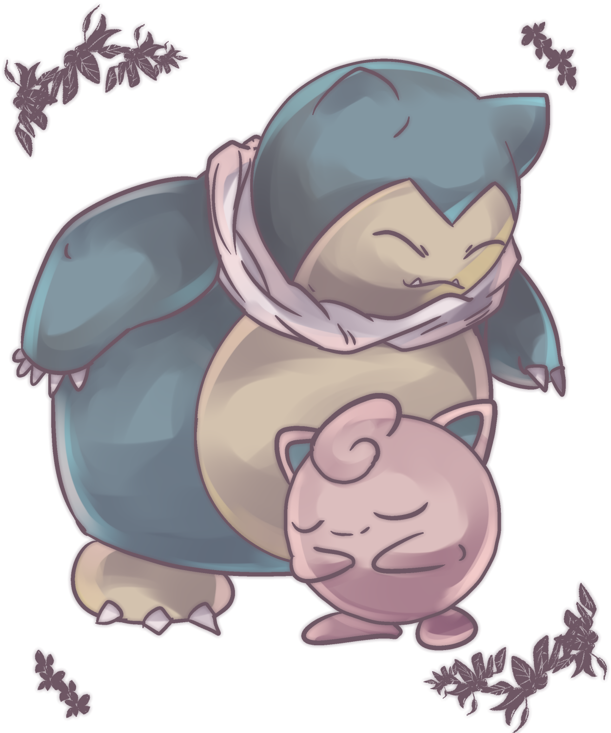 Jigglypuff And Snorlax - Snorlax Jigglypuff (1280x1510), Png Download