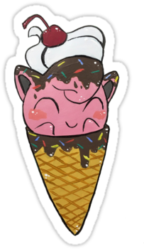 Ice Cream Jigglypuff By Owlybit - Cartoon (375x360), Png Download