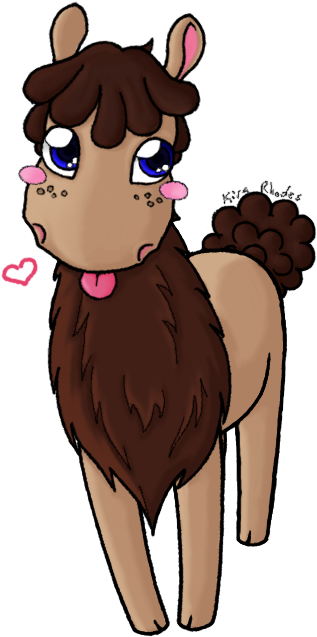 Drawn Llama Derp - Cat (389x675), Png Download