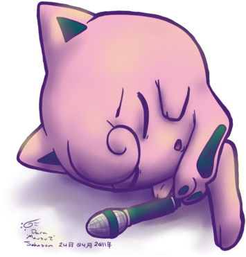 By Parallelpenguins On Deviantart - Jigglypuff Sleeping (400x417), Png Download