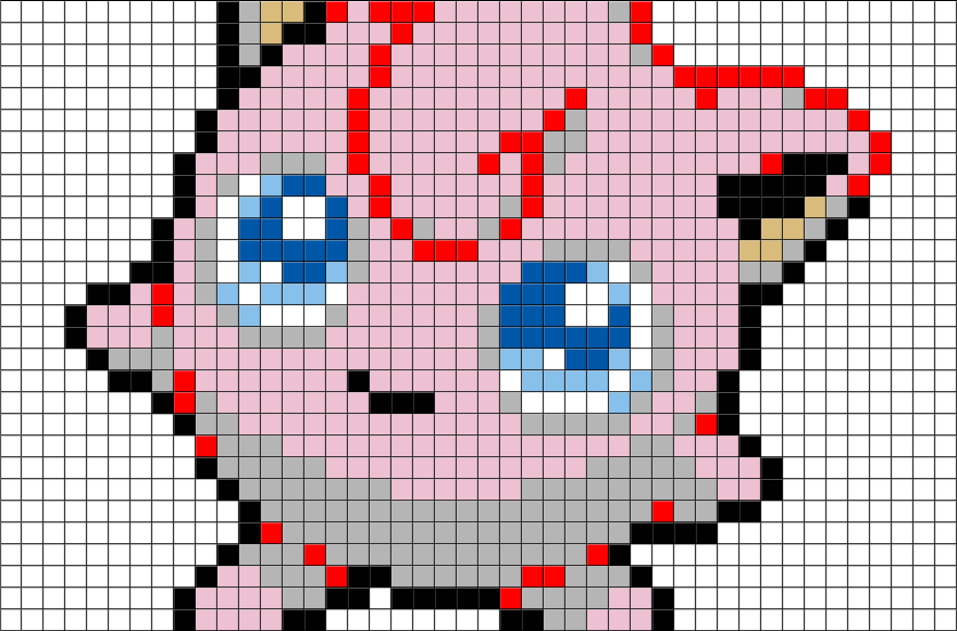 Jigglypuff Pixel Art (880x581), Png Download