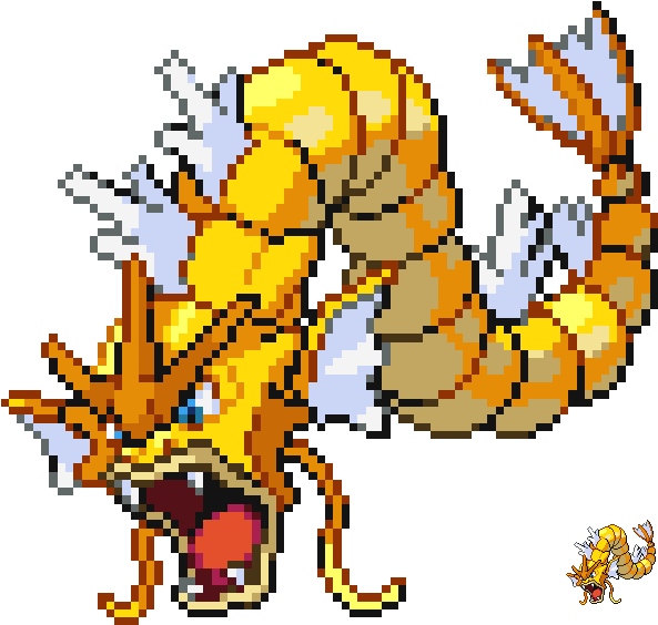 Gyarados Shiny Magikarp Coloration By Trainerashfry-d9kupwa - Shiny Magikarp Pixel Art (679x604), Png Download