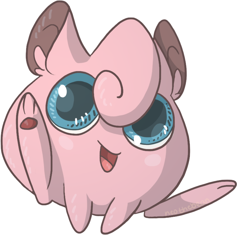 Jigglypuff Its Large Eyes Light Up To Captivate Foes, - Cartoon (1000x1000), Png Download