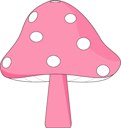 Mushroom Clipart Mashroom - Pink Mushroom Clipart (400x424), Png Download