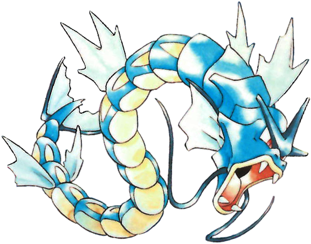 Gyarados Pokemon Red And Blue Official Art - Pokemon Official Art Gyarados (638x500), Png Download