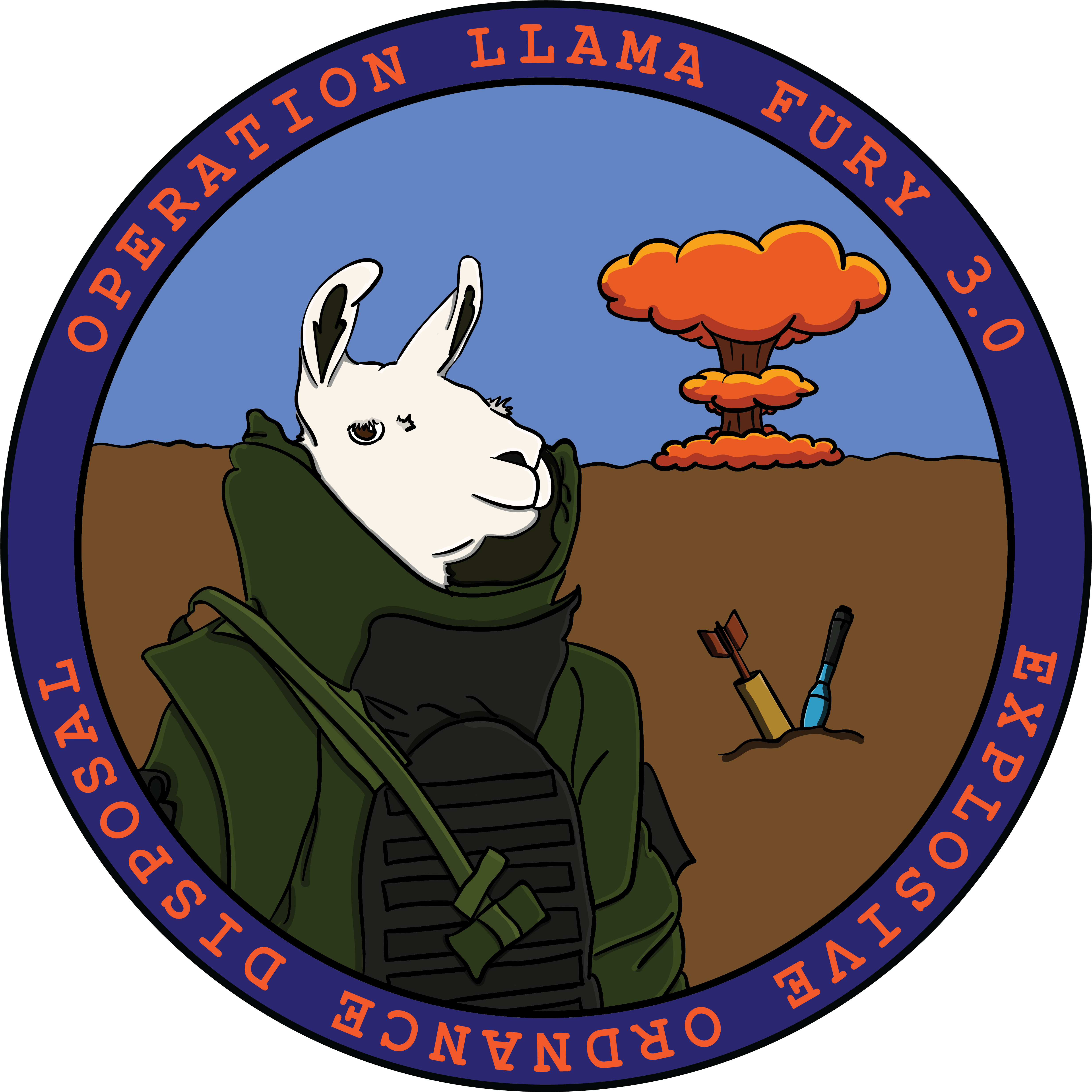 Patch And Coin Design Created For Operation Llama Fury - Operation Llama Fury (6856x6855), Png Download