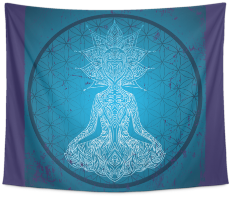 Flower Of Life Meditation Tapestry - Placemat (480x480), Png Download