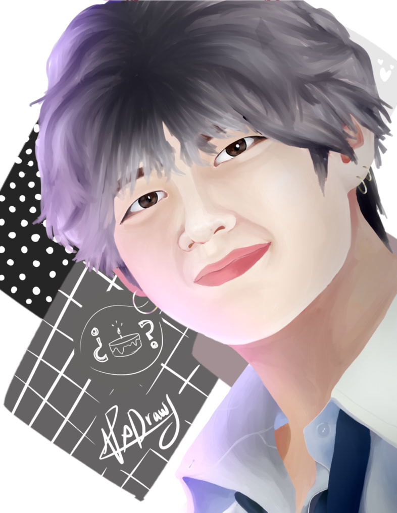 Kim Taehyung By Nekoxdraws On Deviantart Picture Transparent - Painting (786x1017), Png Download